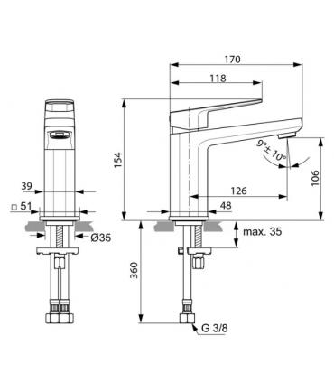 Wash basin mixer without waste Ideal Standard Tonic 2 art.A6327