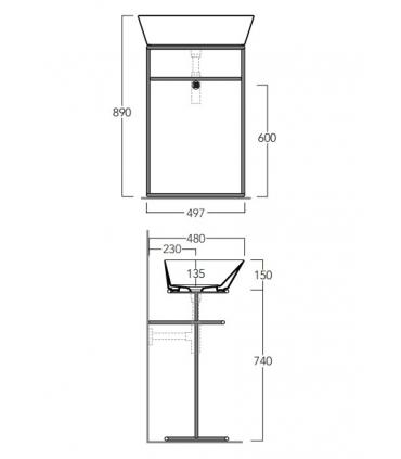 Simas metal structure Wave series WASA04 for WA04 washbasin