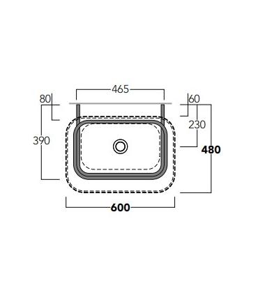 Structure métallique Simas série Wave WASA04 pour lavabo WA04