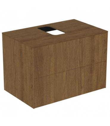 Ideal Standard meuble sous-vasque 2 tiroirs en placage de bois Conca