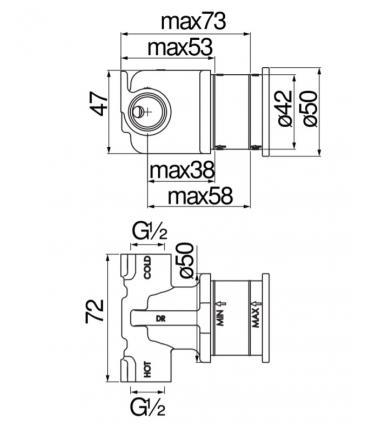 Corps encastrable pour mitigeur de lavabo mural Nobili WE00600