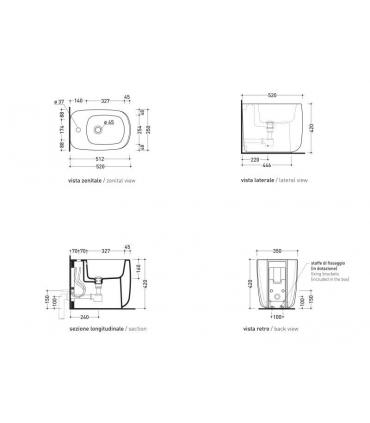 Bidet mono trou sur pied, Flaminia, mono', art. Mn217