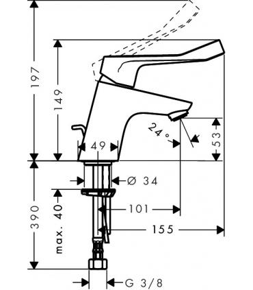 Hansgrohe miscelatore monoforo per lavabo serie focus e2 31910 cromo.