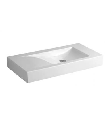 Asymmetric countertop washbasin su Support o piano, Simas Frozen