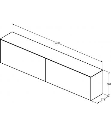 Armoire laquée mince Ideal Standard avec dessus