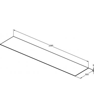 Plan de travail en grès Ideal Standard. Conca profondeur 50cm