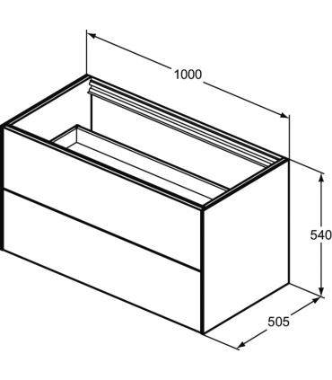 Meuble sous-vasque Ideal Standard 2 tiroirs avec lavabo sans dessus