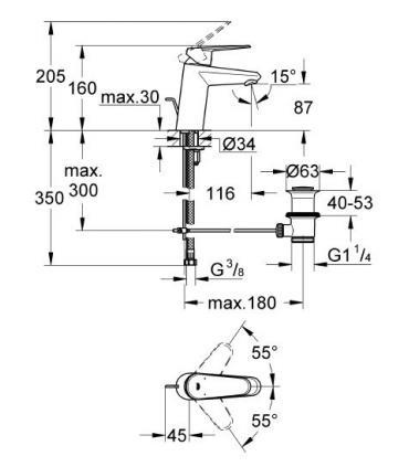 Miscelatore per lavabo Grohe, Eurodisc Cosmopolitan art.33190002