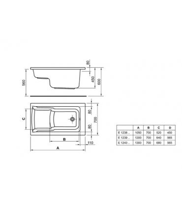 Baignoire encaster avec assise Ideal Standard connect