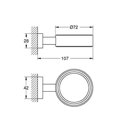 Supporto a parete per accessori Grohe Essentials Cube art.40508001