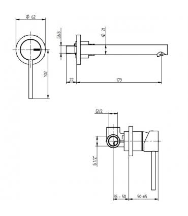 Parte esterna miscelatore a parete Bellosta serie Mini-B