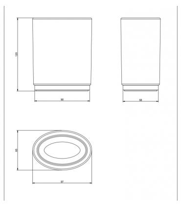 Bicchiere da appoggio Gessi Ovale 25333