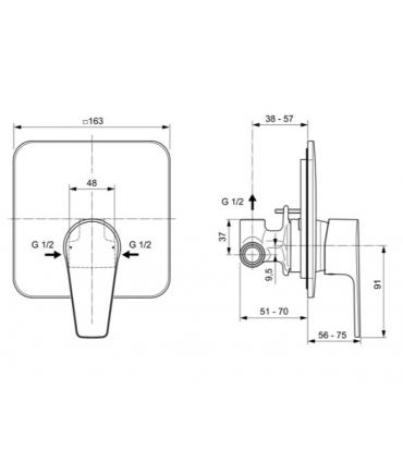 Ideal Standard built-in shower mixer Cerafine D A7188