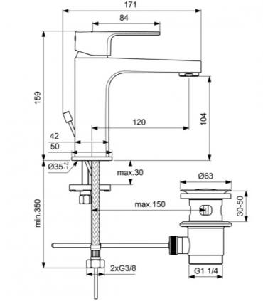 Mitigeur lavabo Ideal Standard série Cerafine D BC686