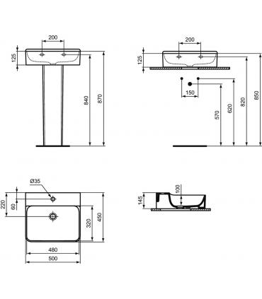 CONCA T3785 APP / SUSP. LAVABO 50 MF