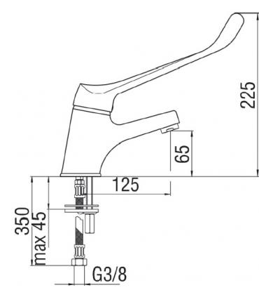 Washbasin mixer   with clinical lever Nobili without  drain