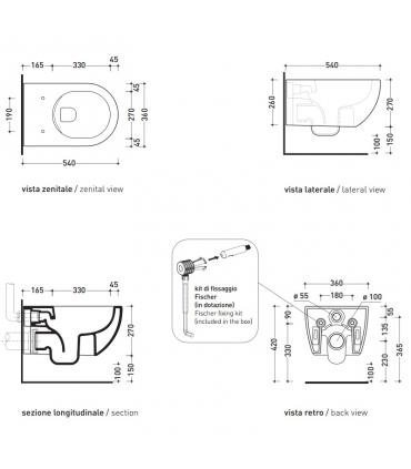 Wall hung WC Flaminia App AP118G With Go Clean