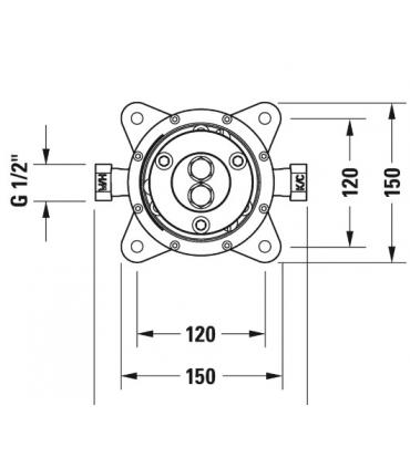 Body  built-in  per mixer  bathtub  on the floor, Duravit series  C.1