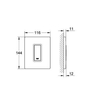 Flush plate 1 button for urinal Grohe collection skate Cosmopolitan