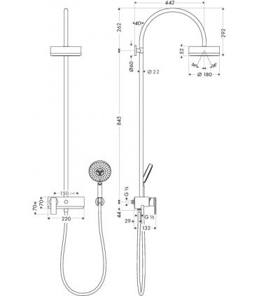 Colonna doccia esterna doccia Hansgrohe axor Citterio art.39620000