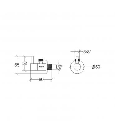 Robinet di arrêté, Lineabeta, collection Linea, modèle 54208, laiton chromé