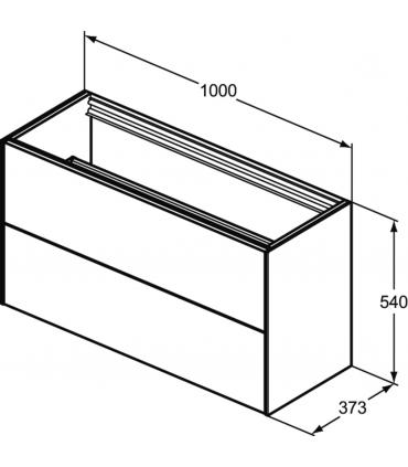 Meuble vasque 2 tiroirs laqué Ideal Standard Conca sans plan