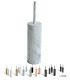 Floor or wall mounted toilet brush holder Inda My Love white embroidered brush