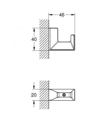 Single clothes hook Grohe Selection Cube