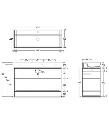 Floor structure for Simas Agile washbasin in metal