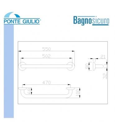 Maniglione di sicurezza lineare serie Inox Ponte Giulio