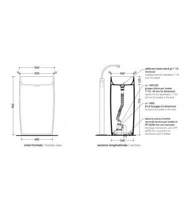 Lavabo a pavimento monolitico Ceramica Flaminia Flag FG52C