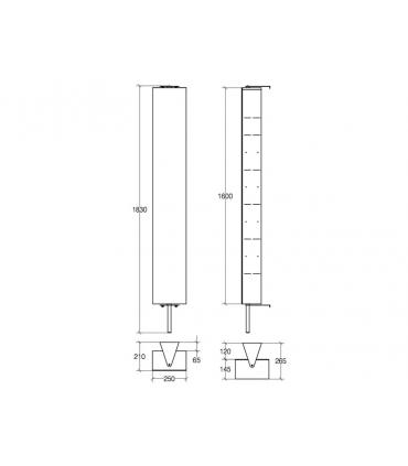 Colonna Lineabeta, Serie Pika' 51506, girevole, con specchio