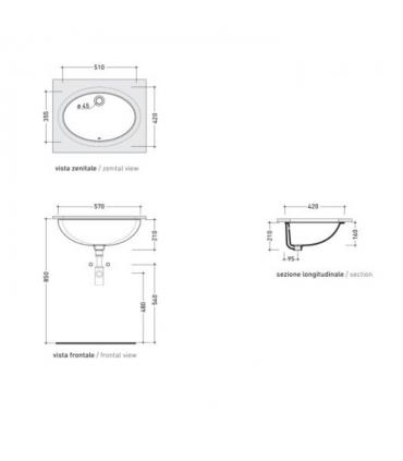 Lavabo euro encastre' sous comptoir céramique Flaminia modèle e 33