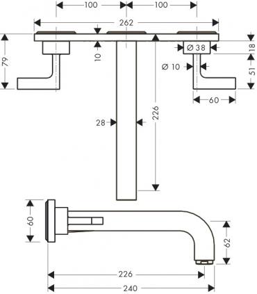 Hansgrohe rubinetto tradizionale a parete lavabo axor Citterio 39148.