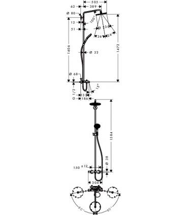 Colonna doccia/vasca esterna Hansgrohe serie raindance Select S art.27