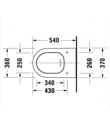 Duravit wall hung toilet, White Tulip 257609 series