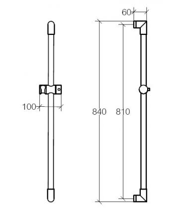 Rail slider, Lineabeta, collection Linea shower, model 54174, chromed brass