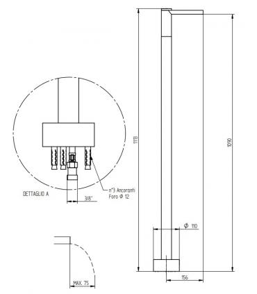 Bellosta floor mounted washbasin spout Mosè series art. 8805/26