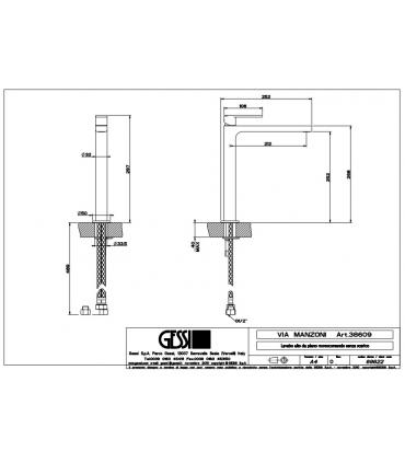 Washbasin High mixer single hole Gessi, Via Manzoni