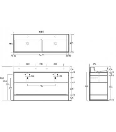 Floor structure for Simas Agile washbasin in metal