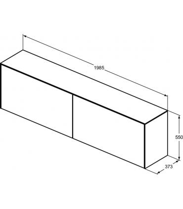 Armoire laquée mince Ideal Standard avec dessus