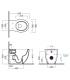 HATRIA wc rimless PURE RIM filo muro horizontal or vertical outlet hidden screws PURE FIX collection Le Fiabe