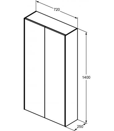 Armoire colonne plaquée Conca Ideal Standard avec deux portes