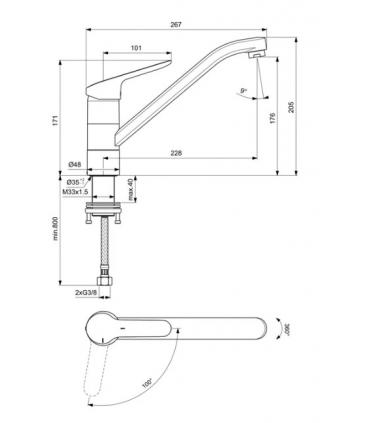 Miscelatore cucina sottofinestra Ideal Standard Ceraflex BC132