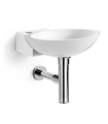 Washbasin wall mounted, Lineabeta, collection Ciuci, model 6622, steel e mattstonand white.