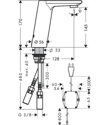 Electronic tap for washbasin METRIS  S