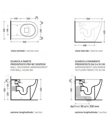 Flaminia Link Plus Flush-To-Wall Toilet For Replacement LK117RG