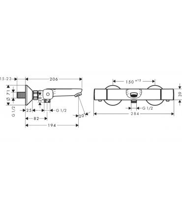 Mitigeur thermostatique de bain Hansgrohe Ecostat 13123