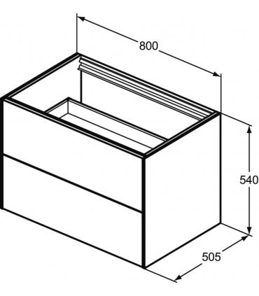 Meuble sous-vasque Ideal Standard 2 tiroirs avec lavabo sans dessus