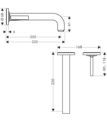 Miscelatore a parete lavabo Hansgrohe axor Citterio art.39113000